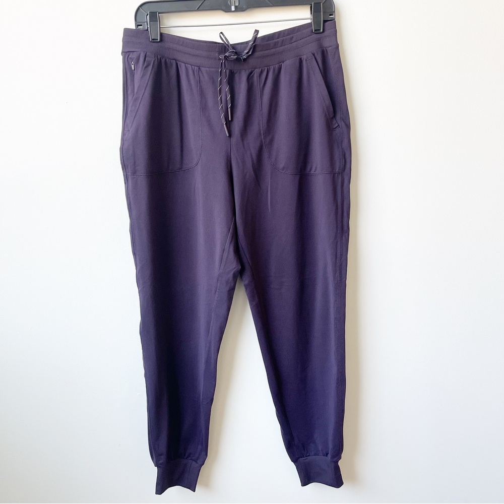 Zella Drawstring Waist Jogger Sweatpants Womens Size Medium Plum Deep Purple EUC - Picture 1 of 11